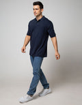 Cole Short Sleeve Polo Shirt Solid Texture Jaquard