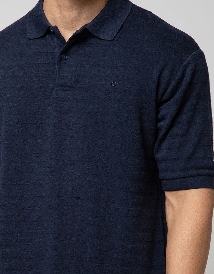 Cole Short Sleeve Polo Shirt Solid Texture Jaquard