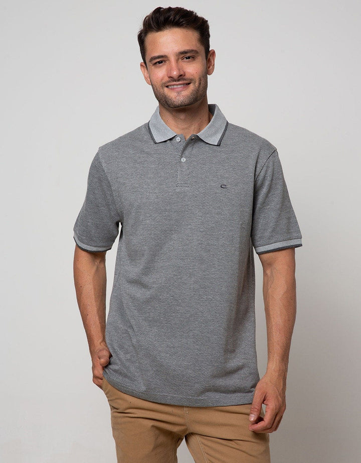Cole Short Sleeve Polo Shirt Solid Texture