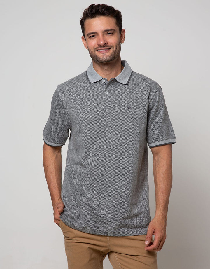 Cole Short Sleeve Polo Shirt Solid Texture