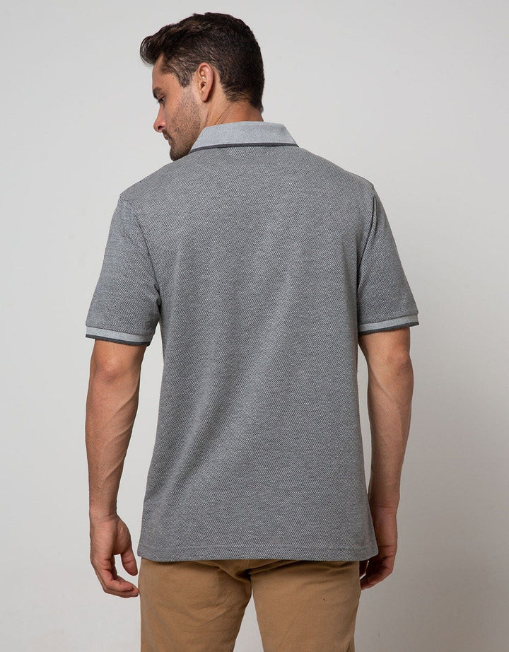 Cole Short Sleeve Polo Shirt Solid Texture