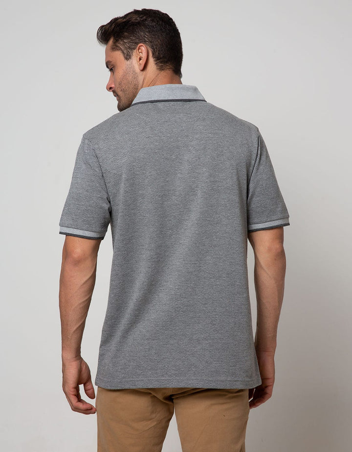 Cole Short Sleeve Polo Shirt Solid Texture