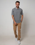 Cole Short Sleeve Polo Shirt Solid Texture