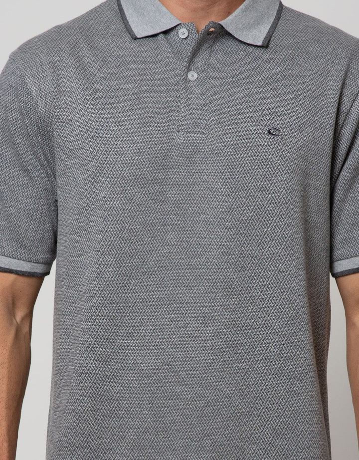 Cole Short Sleeve Polo Shirt Solid Texture