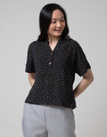 Connexion Short Sleeve Blouse Rneck Print Dapple Dots