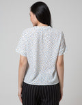 Connexion Short Sleeve Blouse Rneck Print Dapple Dots