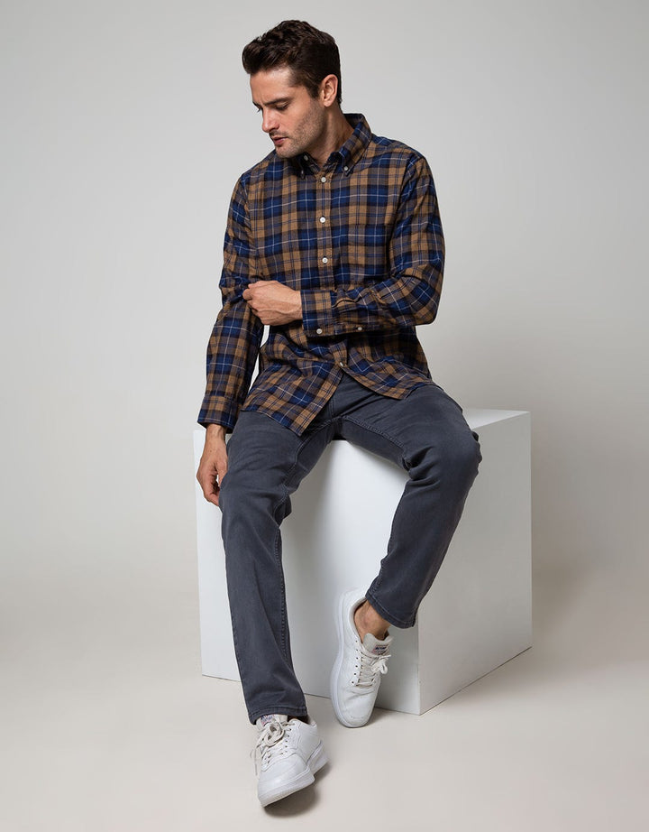 Cole Long Sleeve Shirt Woven Med Check