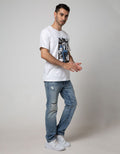Nevada Short Sleeve T-Shirt Print Blues Vibe Denim