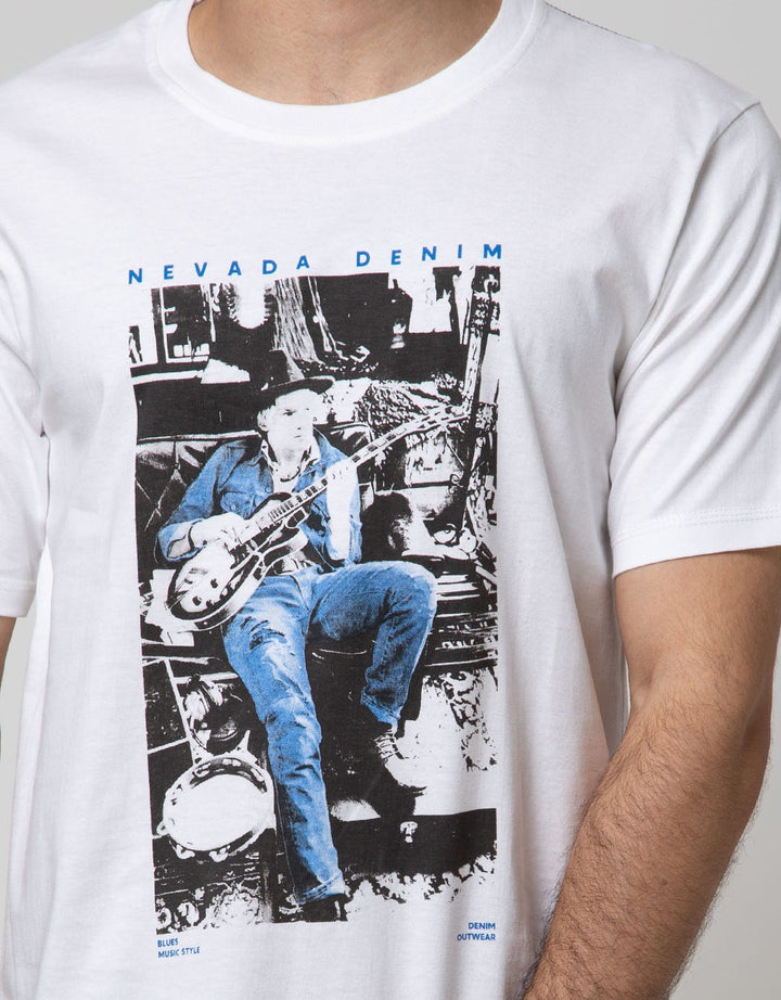Nevada Short Sleeve T-Shirt Print Blues Vibe Denim