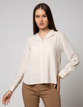 Connexion Long Sleeve Blouse Round Neck Nirmala Contrast Stitching