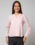 Connexion Long Sleeve Blouse Round Neck Nirmala Contrast Stitching