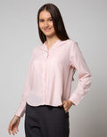 Connexion Long Sleeve Blouse Round Neck Nirmala Contrast Stitching