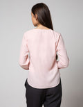 Connexion Long Sleeve Blouse Round Neck Nirmala Contrast Stitching