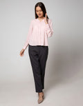 Connexion Long Sleeve Blouse Round Neck Nirmala Contrast Stitching