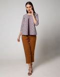 Connexion Blouse Batik With Double Layer Round Neck Jahit