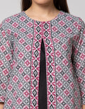 Connexion Blouse Batik With Double Layer Round Neck Jahit