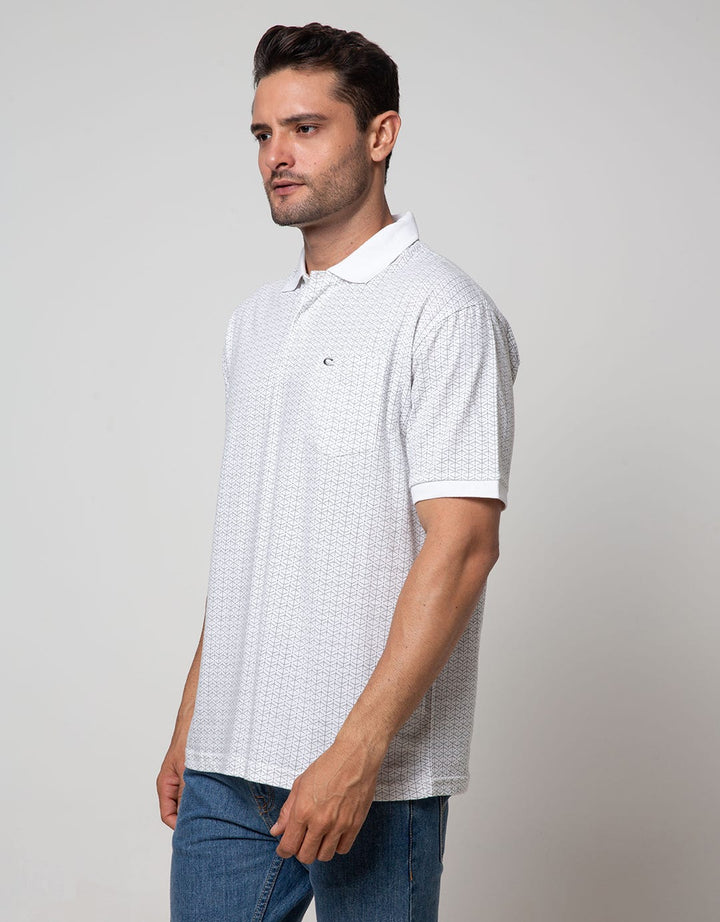 Cole Short Sleeve Polo Shirt Print Geometri