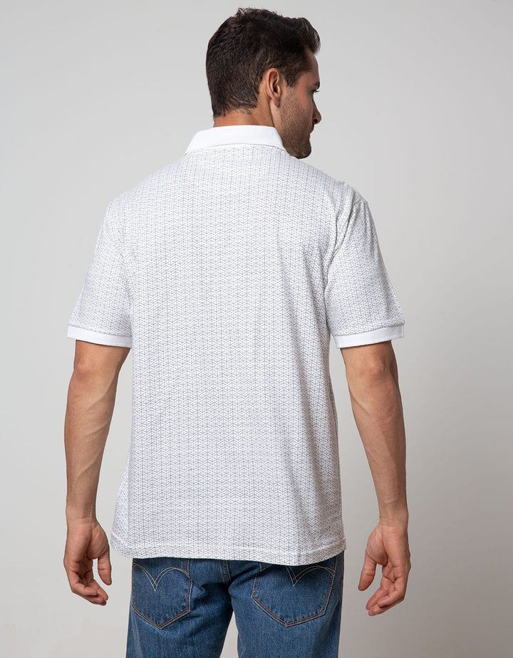 Cole Short Sleeve Polo Shirt Print Geometri