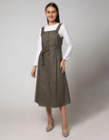 Details Overall Maxi Skirt Dress with Big Belt