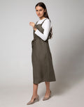 Details Overall Maxi Skirt Dress with Big Belt