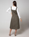 Details Overall Maxi Skirt Dress with Big Belt