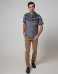 Cardinal Jeans Short Sleeve Jeans Kemeja Koko Bodyfit