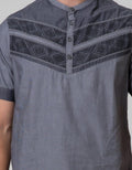 Cardinal Jeans Short Sleeve Jeans Kemeja Koko Bodyfit