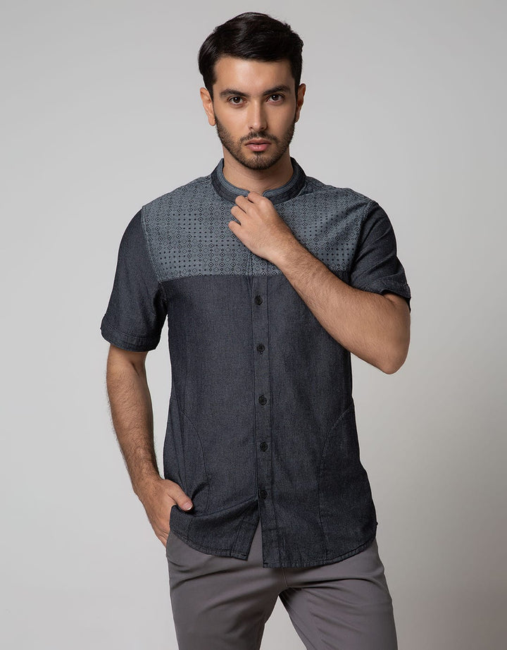 Cardinal Jeans Short Sleeve Kemeja Koko