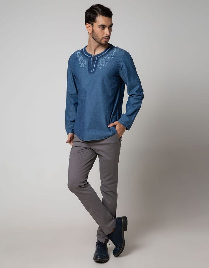 Cardinal Jeans Long Sleeve Kemeja Koko