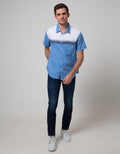 Cardinal Jeans Short Sleeve Jeans Kemeja Slim Fit