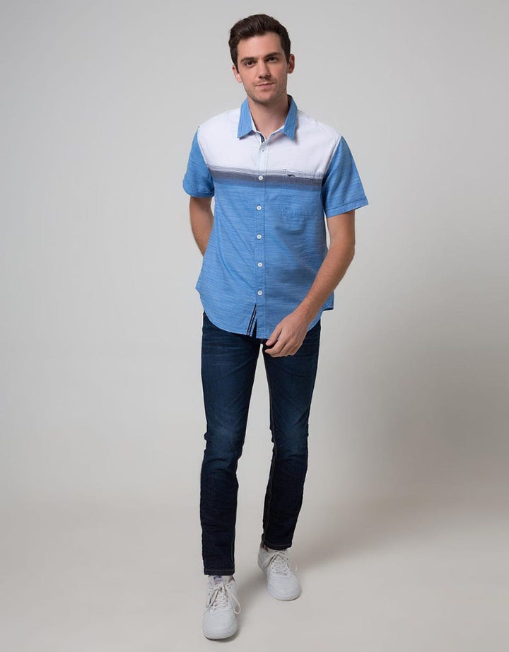 Cardinal Jeans Short Sleeve Jeans Kemeja Slim Fit