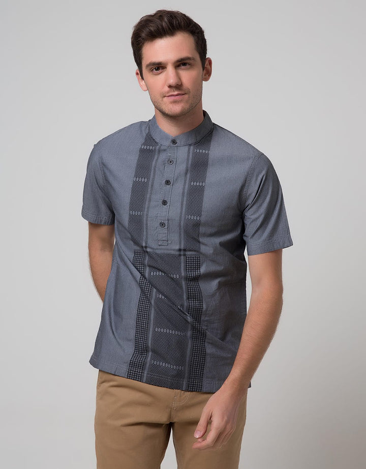 Cardinal Jeans Short Sleeve Jeans Kemeja Koko Bodyfit