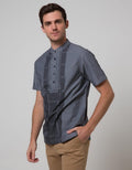 Cardinal Jeans Short Sleeve Jeans Kemeja Koko Bodyfit