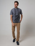Cardinal Jeans Short Sleeve Jeans Kemeja Koko Bodyfit