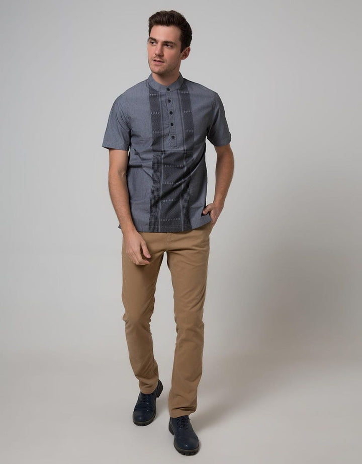 Cardinal Jeans Short Sleeve Jeans Kemeja Koko Bodyfit