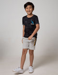 Little M Short Sleeve T-Shirt Fp Tie Dyed Dino Tangan Lipat Rotary Combed