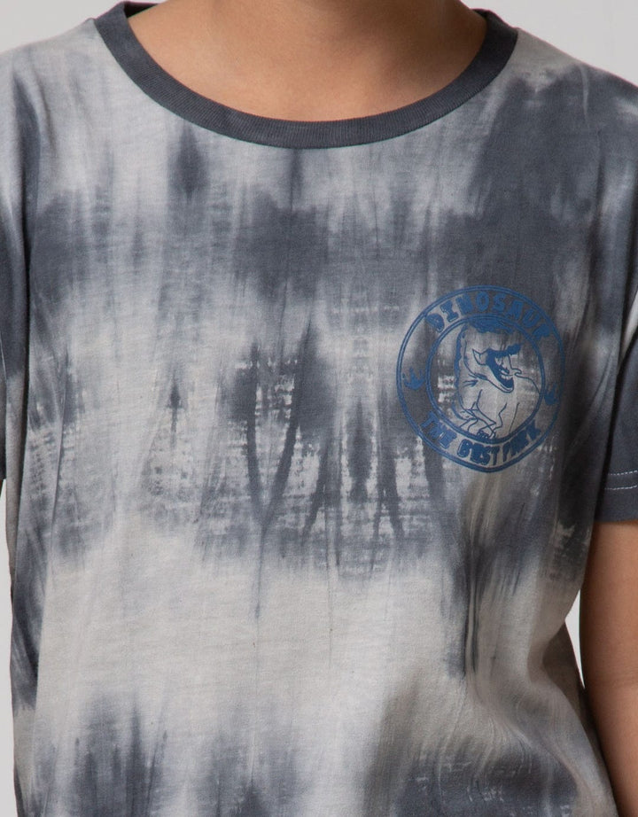 Little M Short Sleeve T-Shirt Fp Tie Dyed Dinosaur The Best Park Rotary Combed