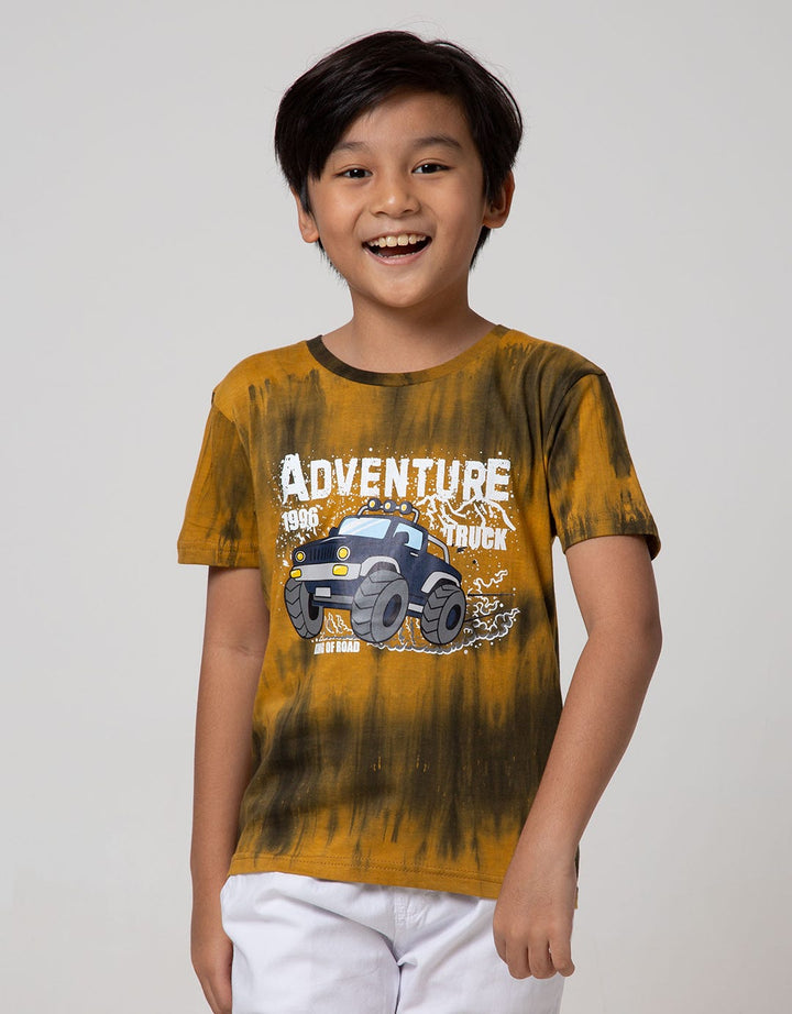Little M Short Sleeve T-Shirt Fp Tie Dyed Adventure Truck Rotary Combed