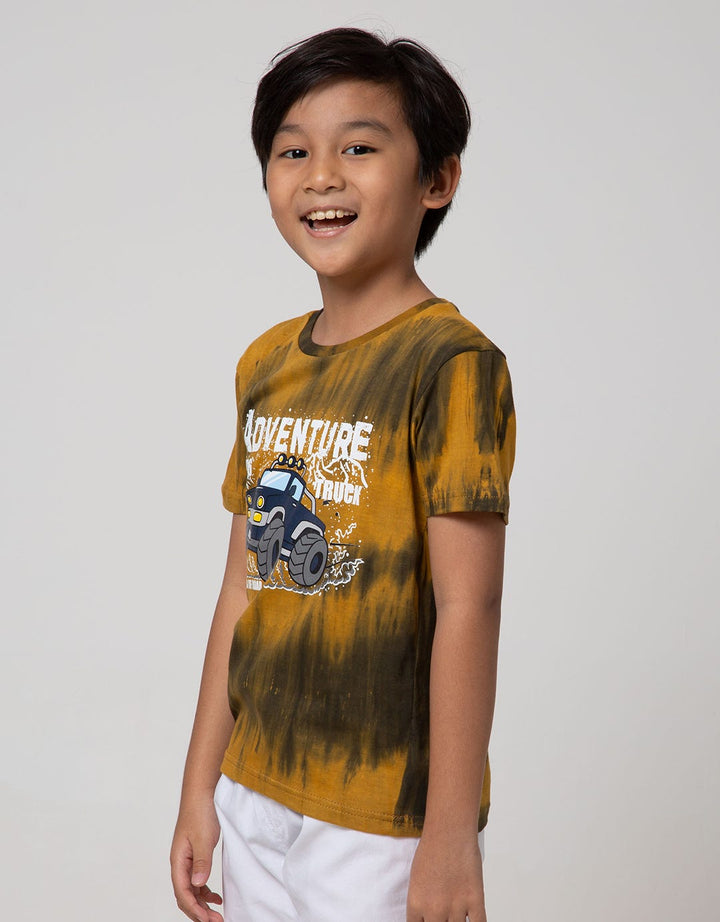 Little M Short Sleeve T-Shirt Fp Tie Dyed Adventure Truck Rotary Combed