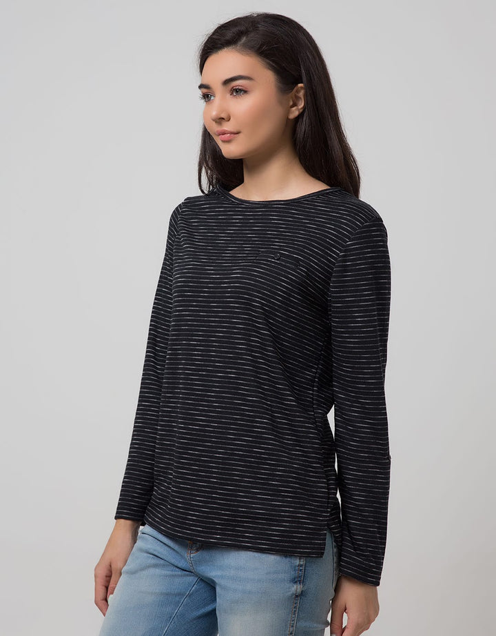 Phenomenal Knit Top Print Long Sleeve T-Shirt Stripes