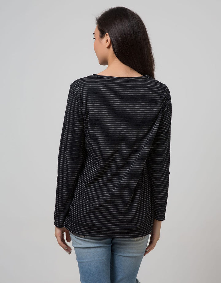 Phenomenal Knit Top Print Long Sleeve T-Shirt Stripes