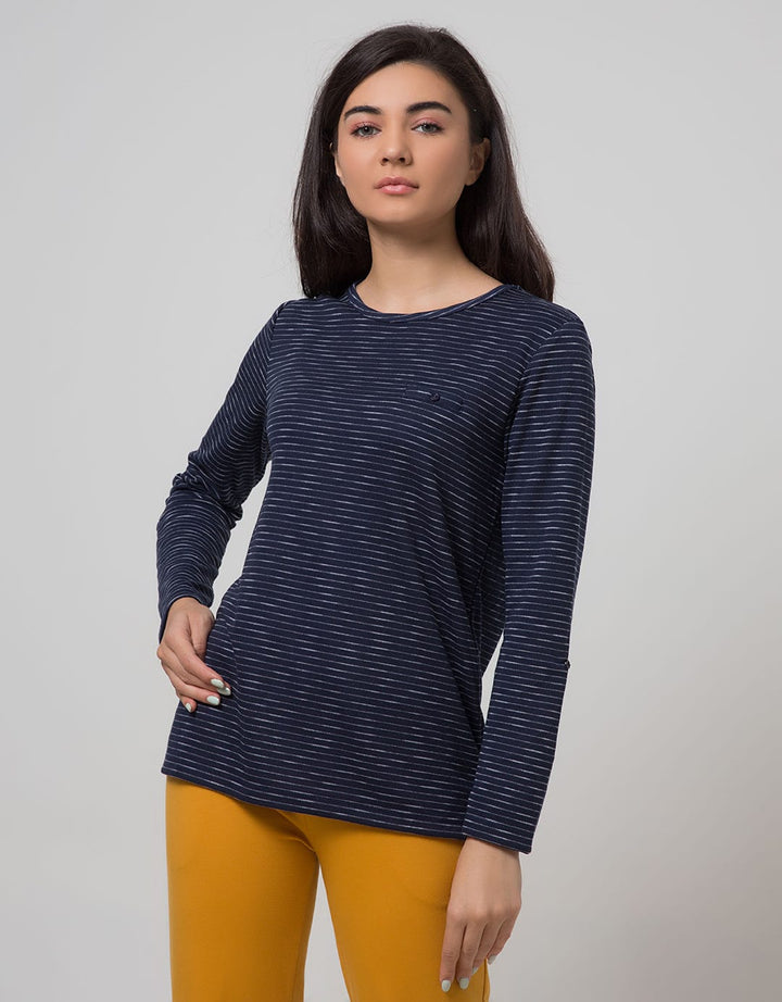 Phenomenal Knit Top Print Long Sleeve T-Shirt Stripes