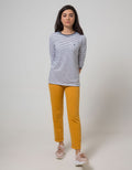 Phenomenal Knit Top Long Sleeve Print T-Shirt Stripes With Rib