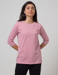 Phenomenal Knit Top Long Sleeve Print T-Shirt Stripes With Rib