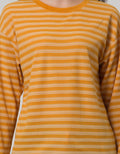Phenomenal Knit Top Print Long Sleeve T-Shirt Stripes Pull Out the Needle