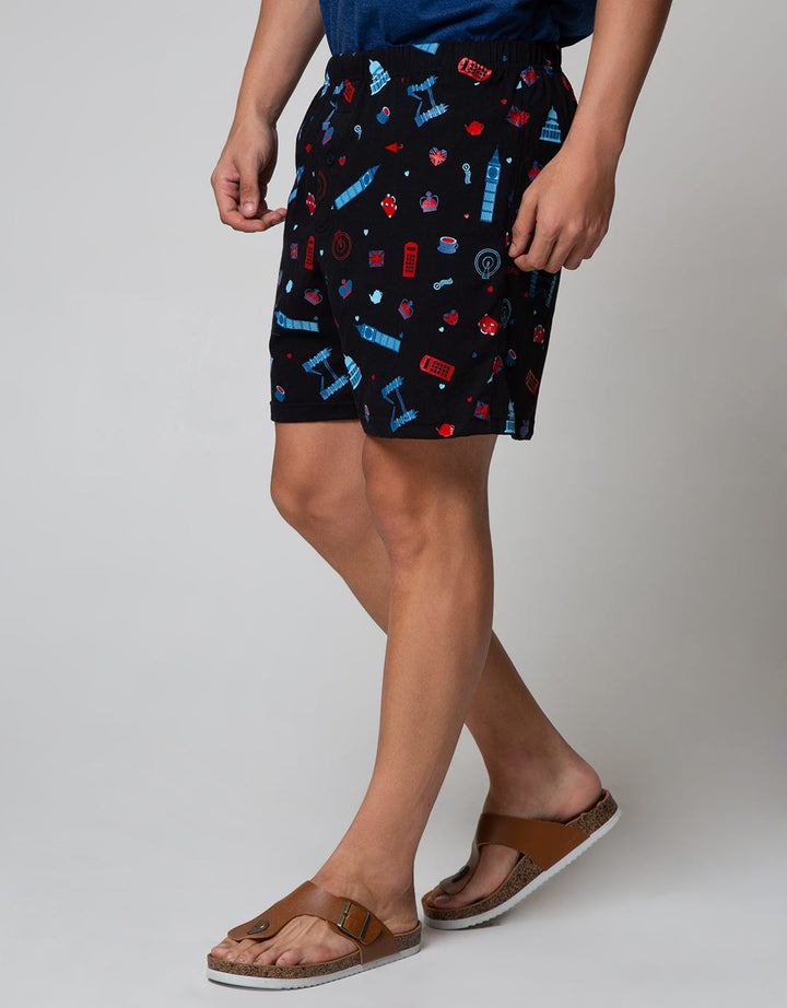 Cole Short Pants Knit Terry Print Santa Monica Solid