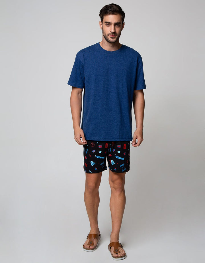 Cole Short Pants Knit Terry Print Santa Monica Solid