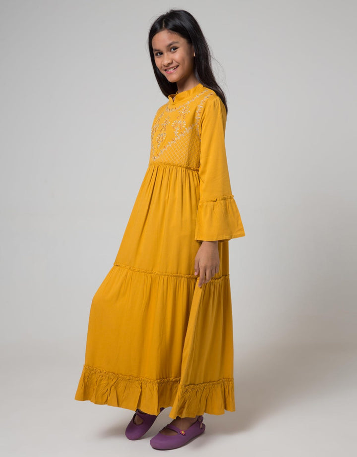 Kidz Too Long Sleeve Maxi DreShort Sleeve Bamus Embroidered Rubber Stacked Chest
