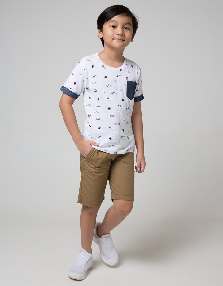 Little M Short Sleeve T-Shirt Fullprint Car Pocket