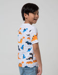 Little M Short Sleeve T-Shirt Fullprint Checked Dino